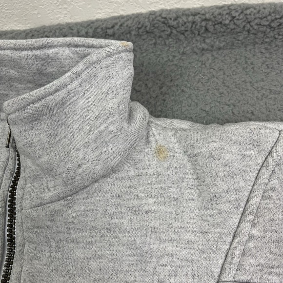 Vintage USA Ice Skating 1/4 Zip Sweater Grey Sweatshirt Pockets Size Medium - Picture 5 of 12